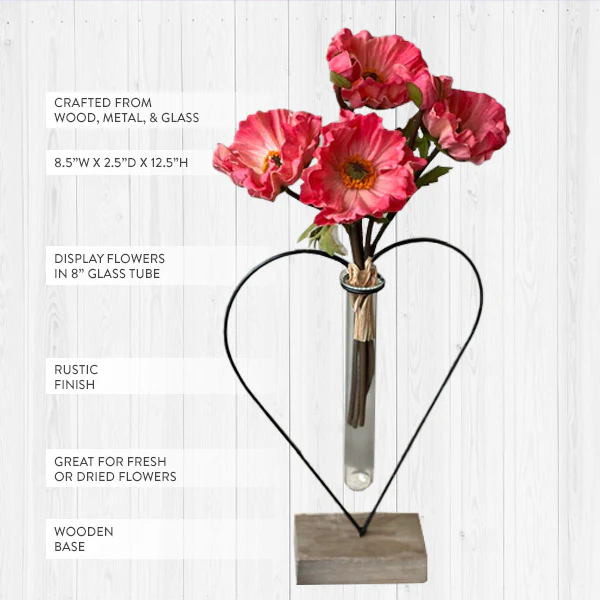 Heart Shaped Bud Vase