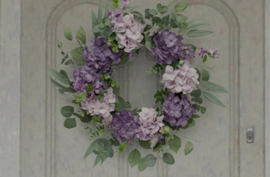 Premium Purple Hydrangea Wreath