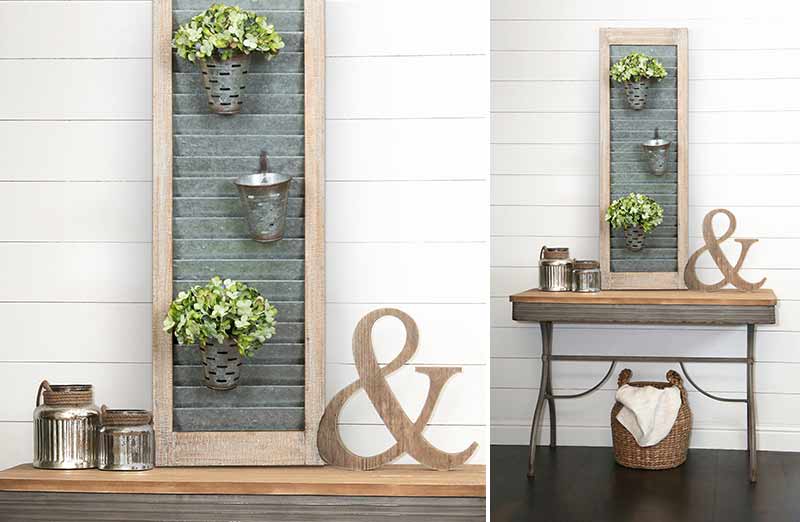 Shutter Display Rack with Olive Buckets