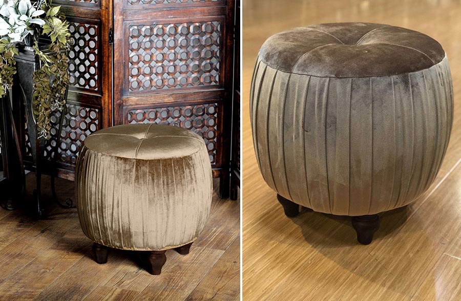 Tufted Velvet Ottoman