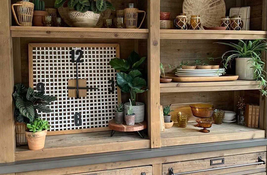 Wooden Framed Basket Weave Clock