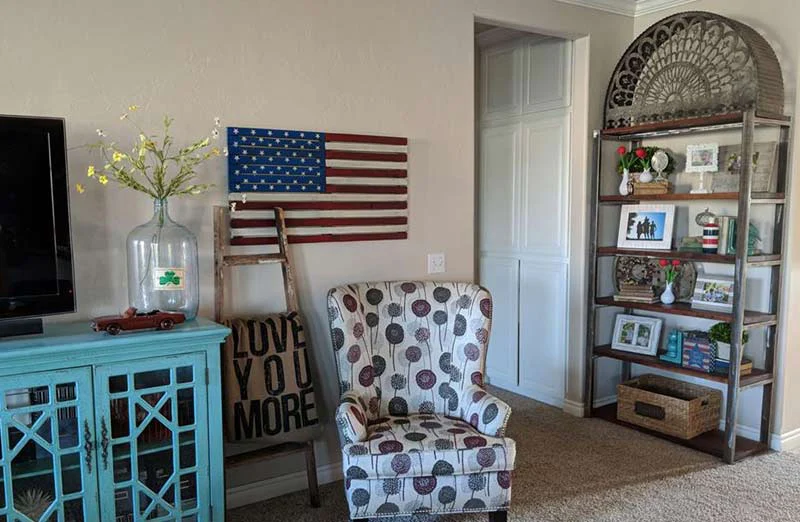 Wooden Paneled American Flag