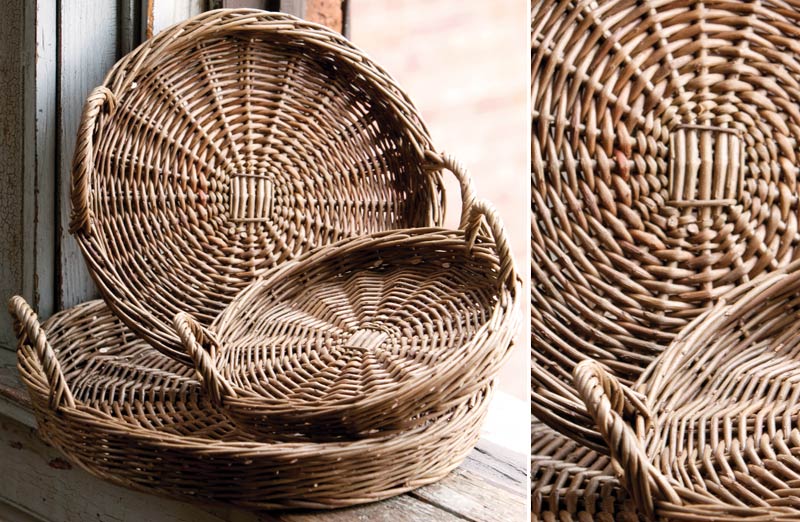 Round Willow Trays  Set of 3