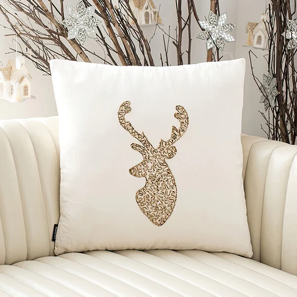 Reindeer Silhouette Pillow