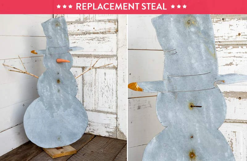 HUUUGE Galvanized Standing Snowman