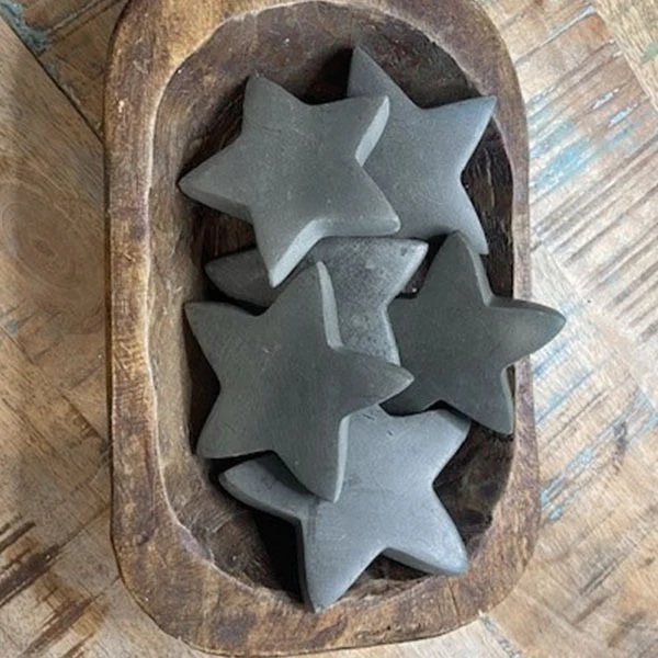 Set of Six Hand Carved Stone Stars, Pick Your Color