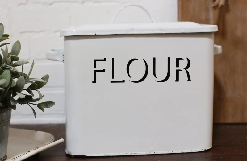 Vintage Enamel Flour Box