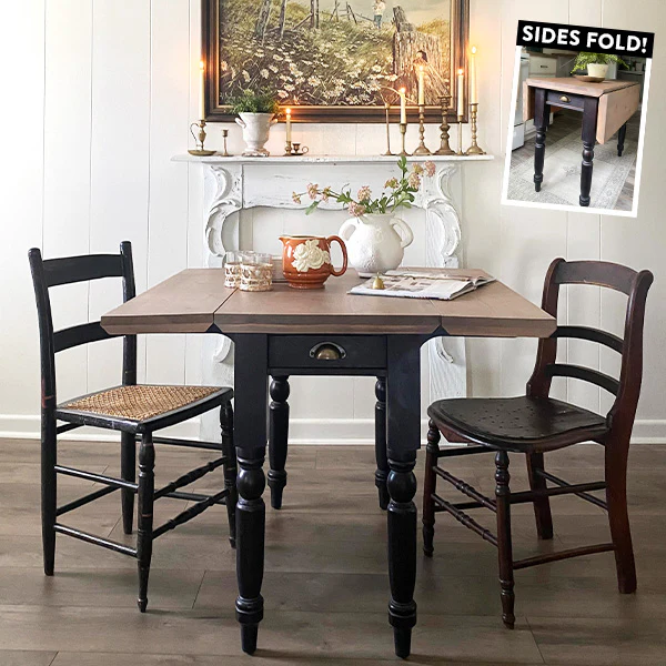 19th Century Inspired Farmhouse Leaf Dining Table