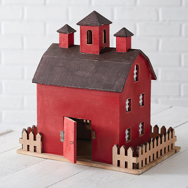 Red Holiday Miniature Building Wood Lantern, Choose Your Style