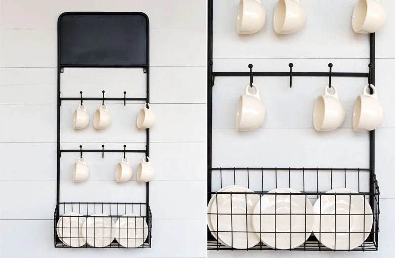 Bistro Dish Rack with Chalkboard