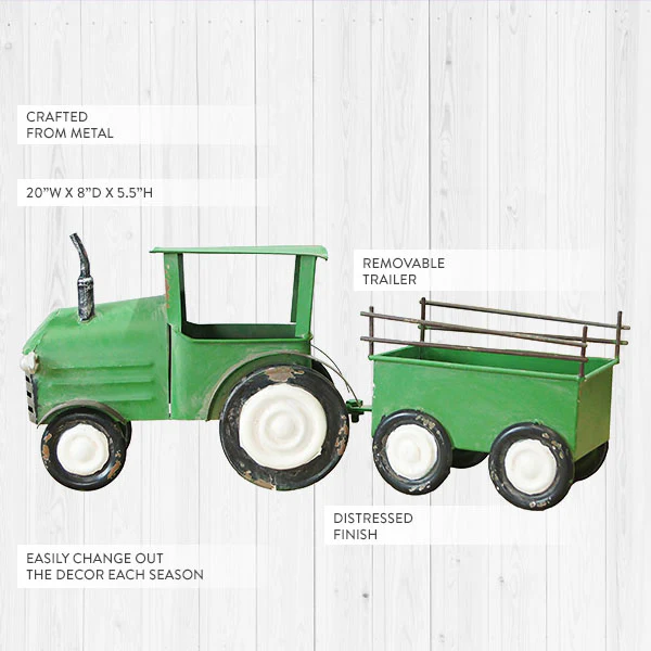 Green Tractor Decor with Hauler