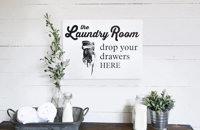 Enamel Laundry Room Sign