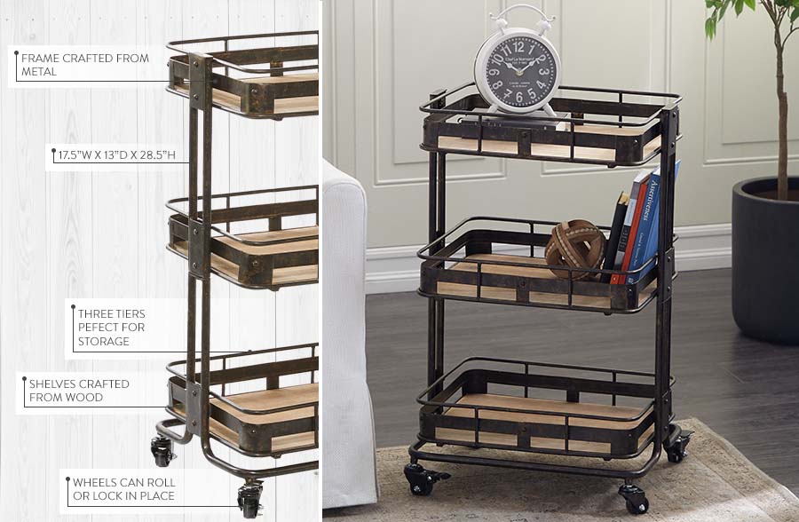 Utilitarian Rolling Storage Cart