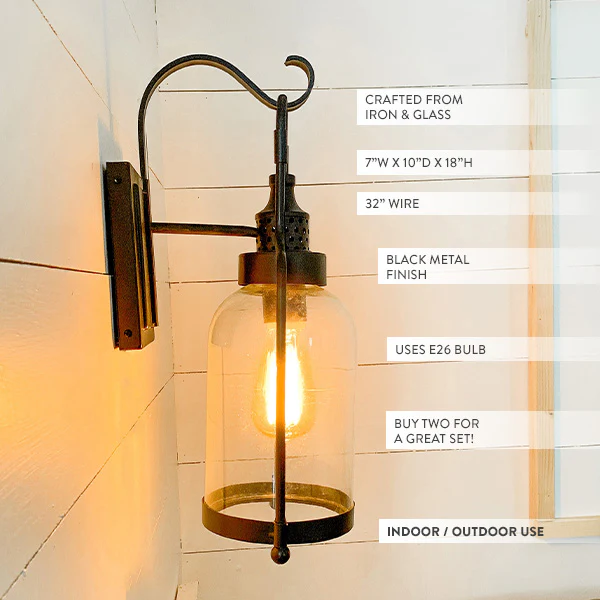 Industrial Lantern Wall Sconce