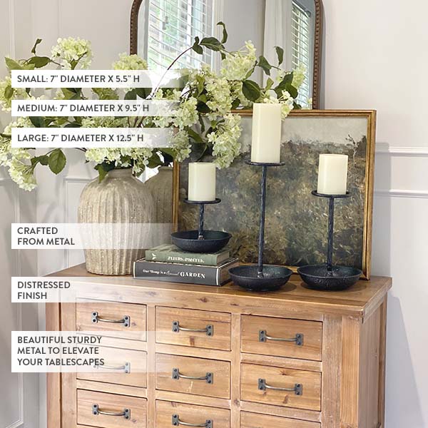 Metal Macie Candleholders, Set of 3