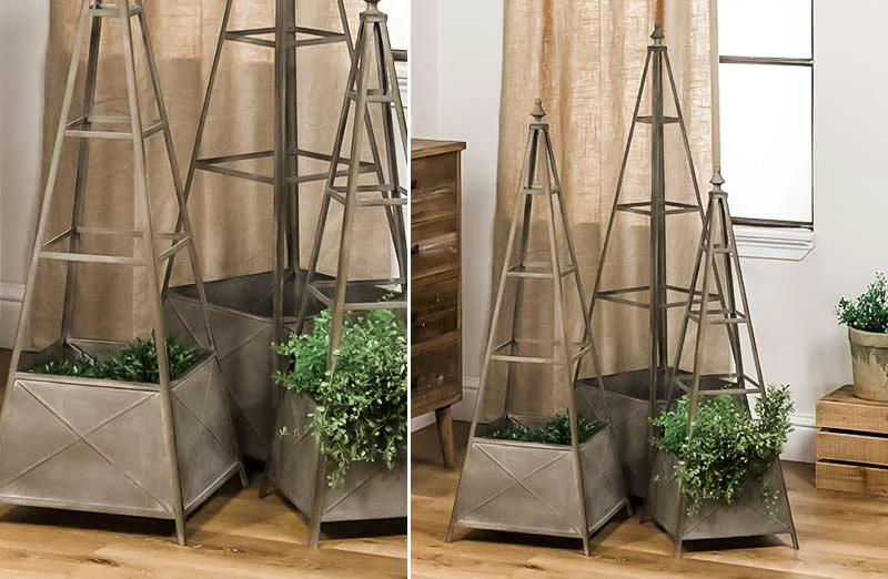 HUGE Metal Trellis Planters  Set of 3
