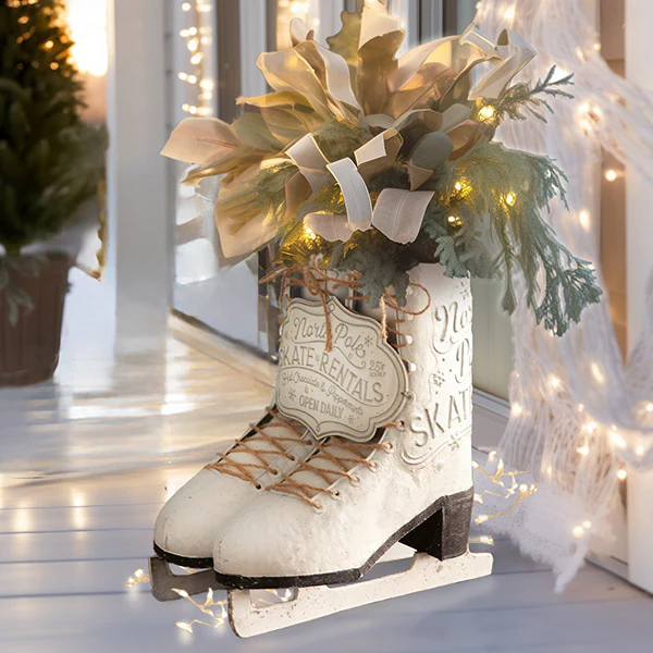 North Pole Ice Skates Planter