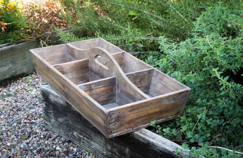 Aged Wood 6 Tote Caddy