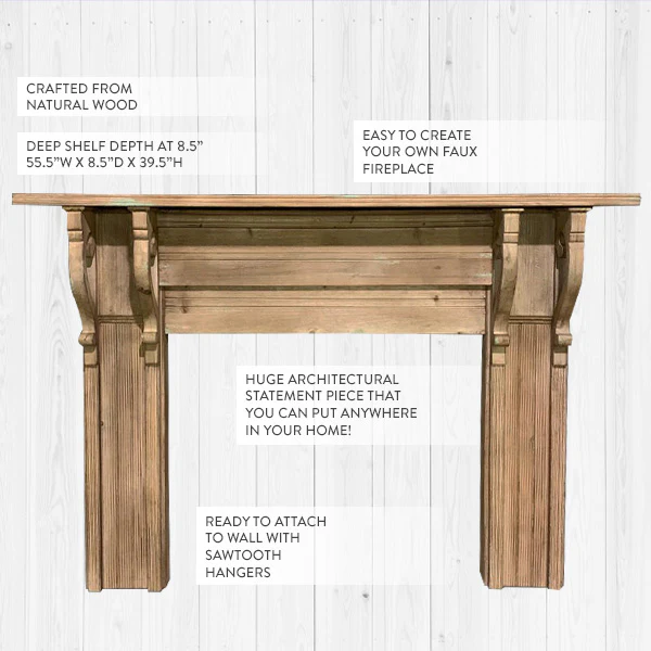 Natural Wooden Corbel Mantel