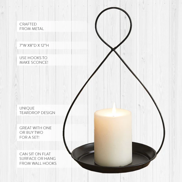 Metal Teardrop Candle Holder