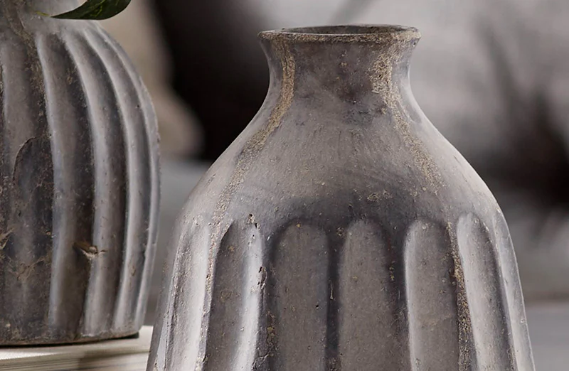 Natural Ceramic Vases  Set of 2