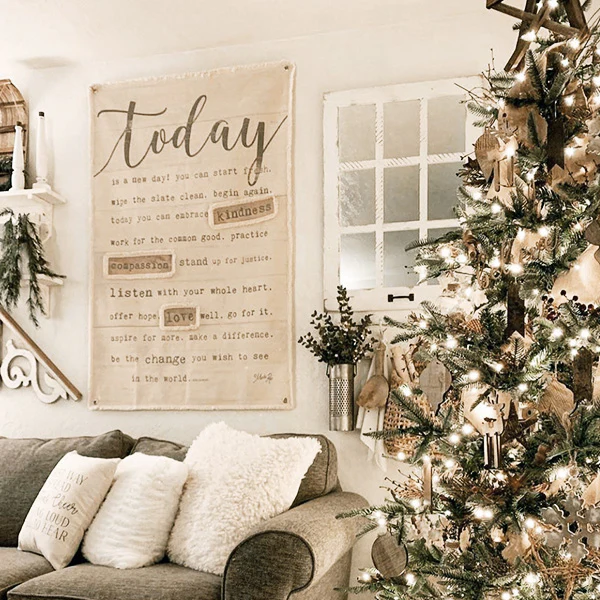 51 Inch LARGE Handsewn Feedsack Wall Art