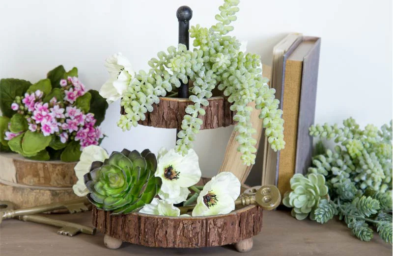 Two Tier Wood Bark Stand