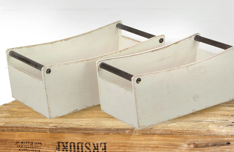 2 Piece Distressed Wood Crates