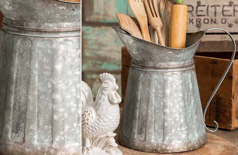 Galvanized Corrugated Milk Pitcher