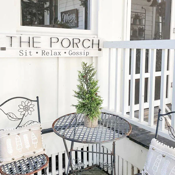 47 Inch The Porch 3-D Metal and Wooden Sign