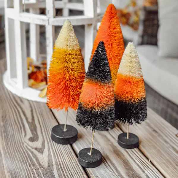 Festive Halloween Bottle Brush Tree Set, Pick Your Style