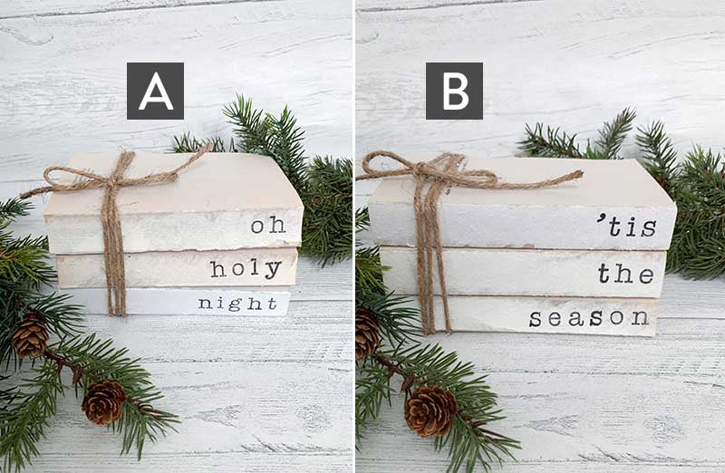 Christmas Sentiments Stamped Book Set, Artisan Made By ReefRainAria