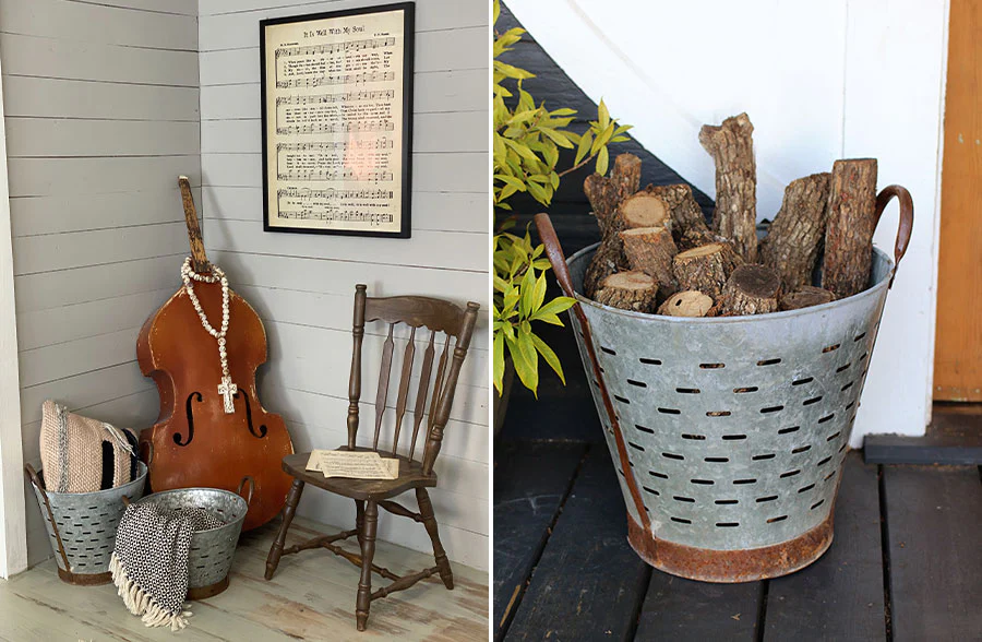 Rusted Finish Olive Bucket