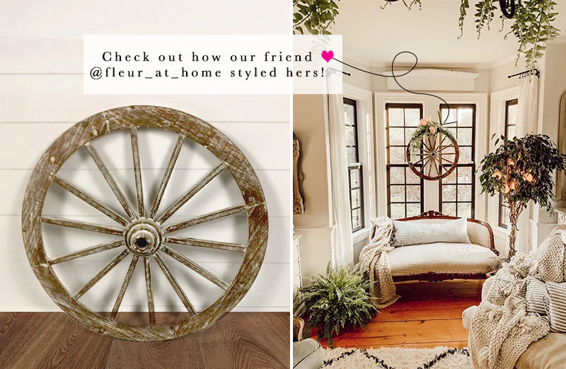 Wooden Wagon Wheel Decor