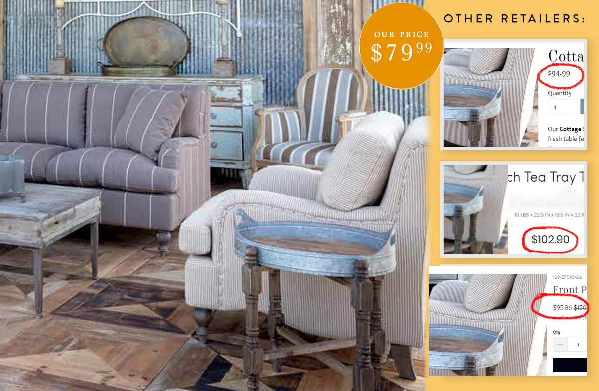 Oval Front Porch Tea Tray Table