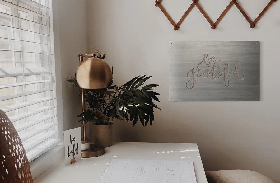 Be Grateful Metal Cutout Wall Art