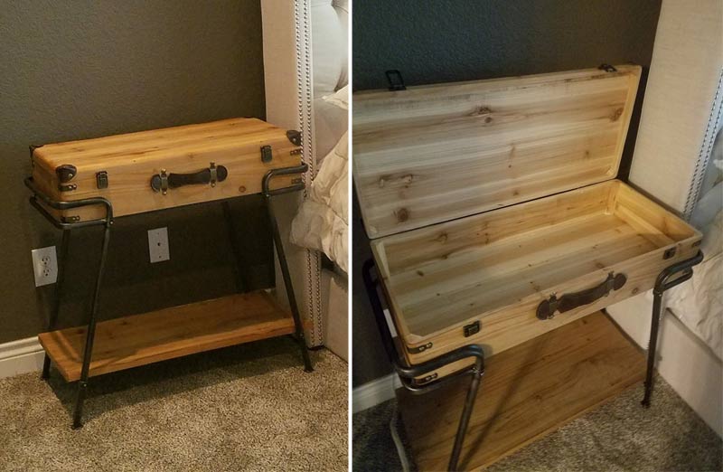 Wood Storage Accent Table