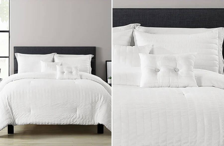Farmhouse Seersucker Bedding, Pick Your Color