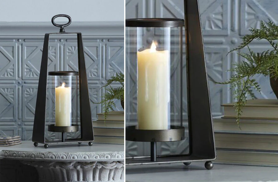 18 Inch Tall Metal Lantern | Modern Farmhouse