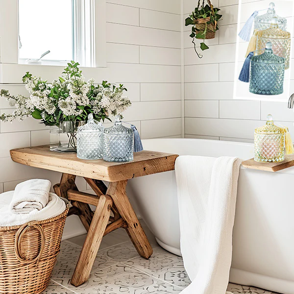 Candle Jar with Tassel, Choose Your Color