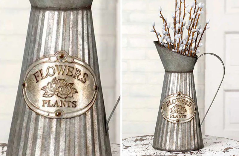 Tall Metal Pitcher with Handle