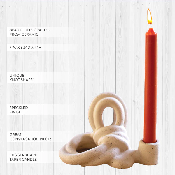 Ceramic Knot Taper Candle Holder
