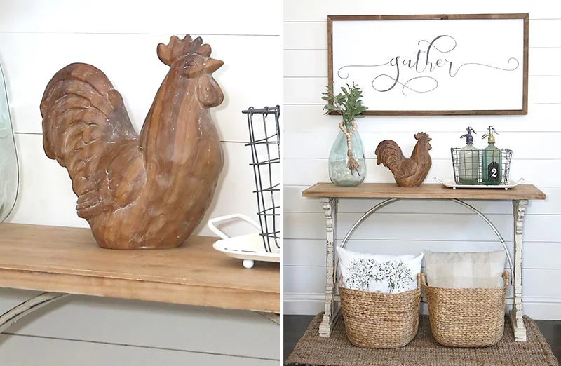 Distressed Nesting Rooster