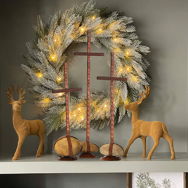 Reclaimed Rustic Metal Crosses, Set of 3