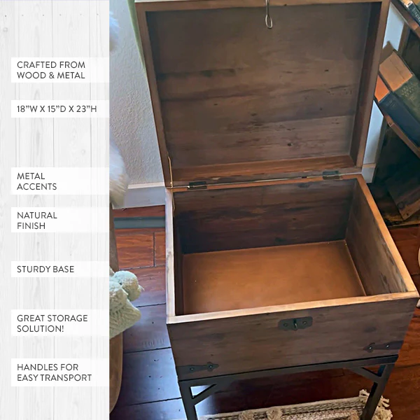 Reclaimed Wood Storage Trunk Table
