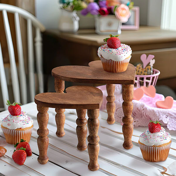 Tabletop Heart Stool Risers, Set of 2