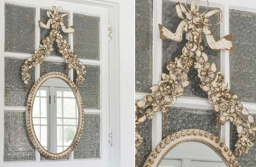 Ornate Flower Garland Mirror