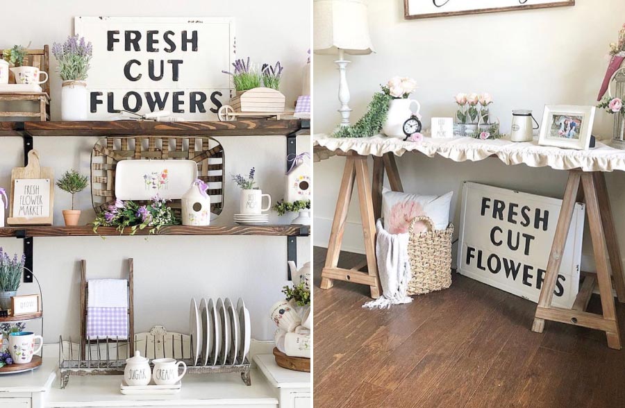 Metal Fresh Cut Flowers Sign