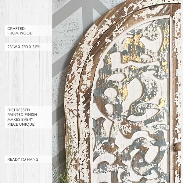 Distressed Ornate Arched Doors