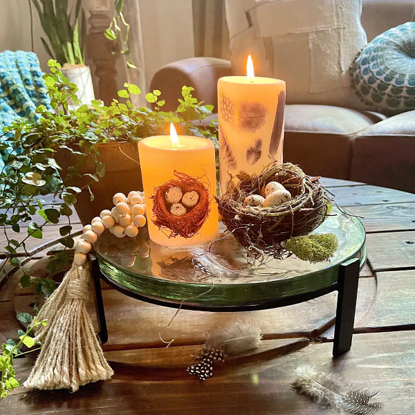 Blocked Glass Dessert Stand